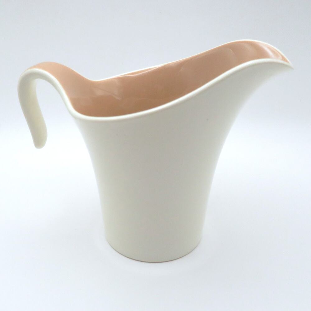 Vintage Harkerware Springtime Pattern Creamer Pitcher in Tan and Cream MCM